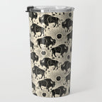 Bison - black and cream Travel Mug Gallery Image 3