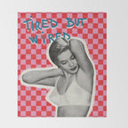 Tired but wired Throw Blanket Gallery Image 2