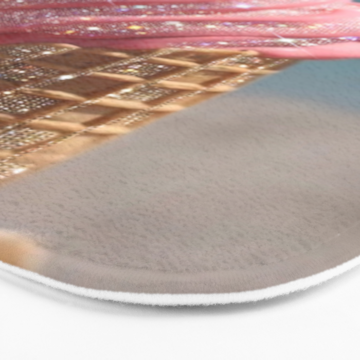 Shiny Pink Ice Cream - Glitter| pastel | pink | art print | beach | | ice cream | summer | ocean  Bath Mat Gallery Image 3