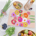Minimal Abstract Wild floral bouquet on Peach Fuzz Cutting Board Gallery Image 2