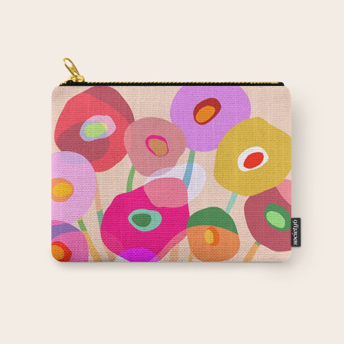 Minimal Abstract Wild floral bouquet on Peach Fuzz Carry All Pouch Gallery Image 1