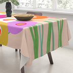Minimal Abstract Wild floral bouquet on Peach Fuzz Tablecloth Gallery Image 3