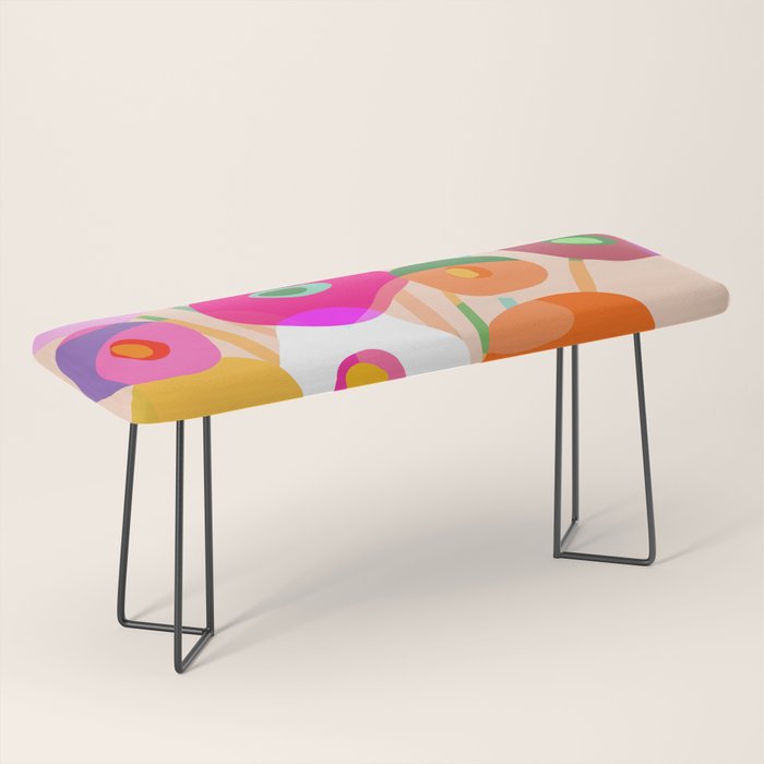 Minimal Abstract Wild floral bouquet on Peach Fuzz Bench Gallery Image 1