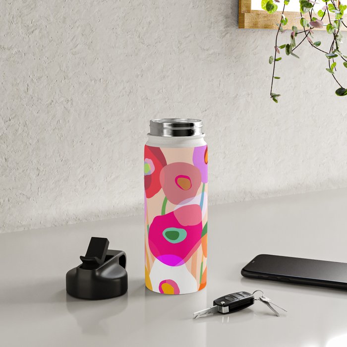 Minimal Abstract Wild floral bouquet on Peach Fuzz Water Bottle Gallery Image 4
