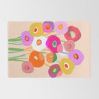 Minimal Abstract Wild floral bouquet on Peach Fuzz Rug Gallery Image 2