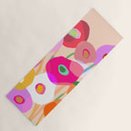 Minimal Abstract Wild floral bouquet on Peach Fuzz Yoga Mat Gallery Image 1