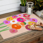 Minimal Abstract Wild floral bouquet on Peach Fuzz Outdoor Rug Gallery Image 2