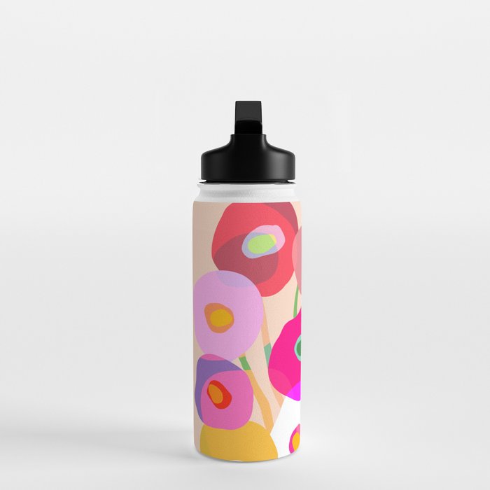 Minimal Abstract Wild floral bouquet on Peach Fuzz Water Bottle Gallery Image 3