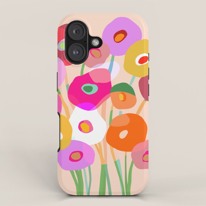 Minimal Abstract Wild floral bouquet on Peach Fuzz iPhone Case Gallery Image 1