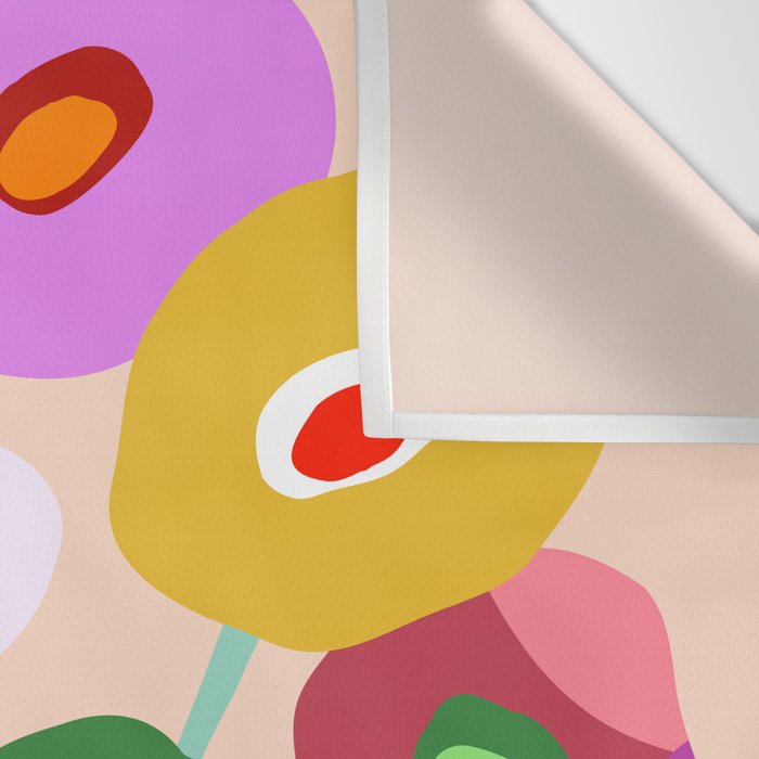 Minimal Abstract Wild floral bouquet on Peach Fuzz Wall Tapestry Gallery Image 3