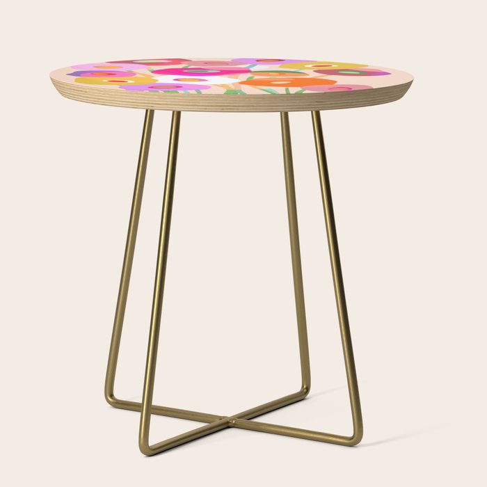 Minimal Abstract Wild floral bouquet on Peach Fuzz Side Table Gallery Image 1