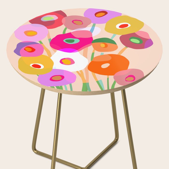 Minimal Abstract Wild floral bouquet on Peach Fuzz Side Table Gallery Image 2