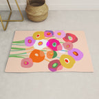 Minimal Abstract Wild floral bouquet on Peach Fuzz Rug Gallery Image 1