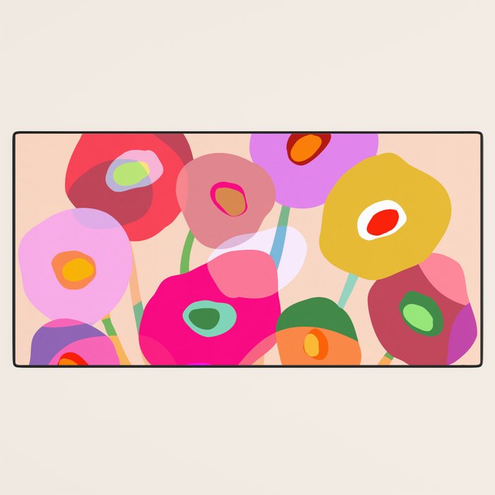 Minimal Abstract Wild floral bouquet on Peach Fuzz Desk Mat Gallery Image 3