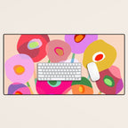 Minimal Abstract Wild floral bouquet on Peach Fuzz Desk Mat Gallery Image 1