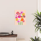 Minimal Abstract Wild floral bouquet on Peach Fuzz Poster Gallery Image 2