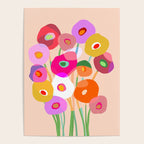 Minimal Abstract Wild floral bouquet on Peach Fuzz Poster Gallery Image 4