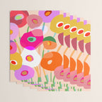 Minimal Abstract Wild floral bouquet on Peach Fuzz Wrapping Paper Gallery Image 3
