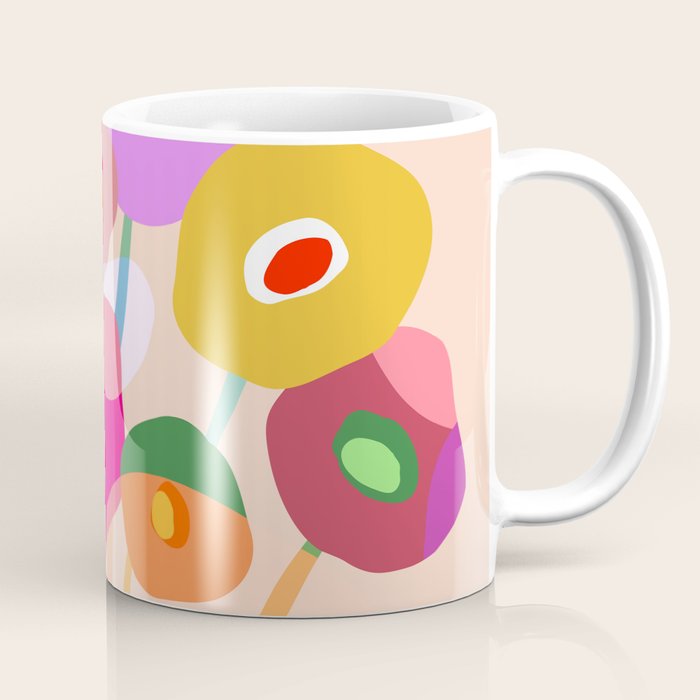 Minimal Abstract Wild floral bouquet on Peach Fuzz Coffee Mug Gallery Image 1