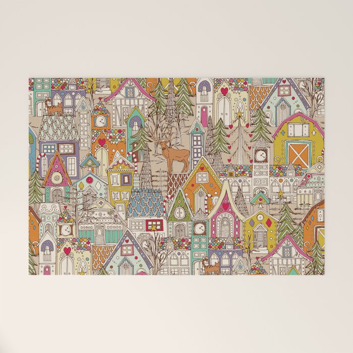 vintage gingerbread town Welcome Mat Gallery Image 1