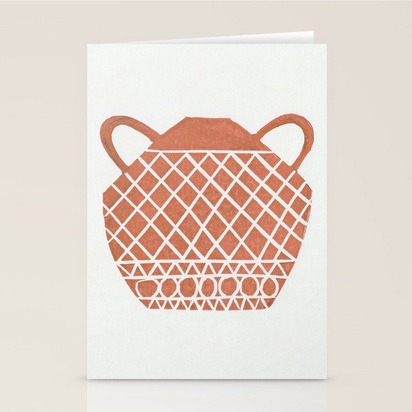 Linocut Vase #3 Stationery Card Gallery Image 1