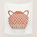Linocut Vase #3 Wall Tapestry Gallery Image 4