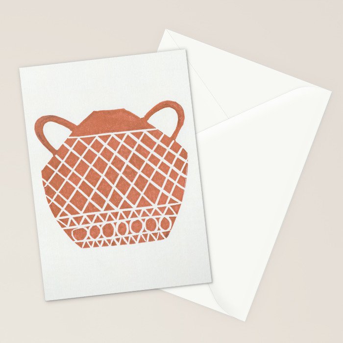 Linocut Vase #3 Stationery Card Gallery Image 2