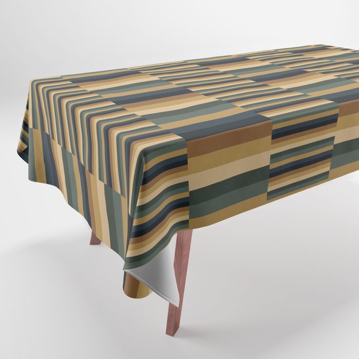 Mixed Stripes Pattern XXV Bold Earthy Tablecloth Gallery Image 1