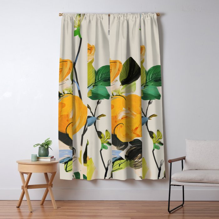 Yellow Flowers 2 Window Curtain Gallery Image 5