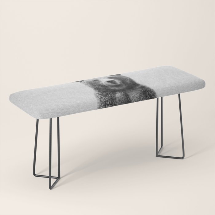 Grizzly Bear - Black & White Bench Gallery Image 1