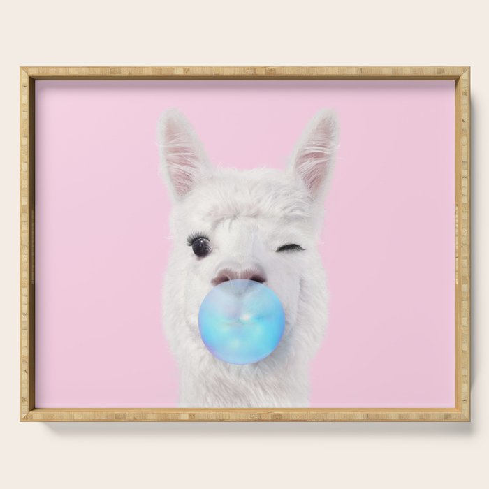BUBBLEGUM LLAMA Serving Tray Gallery Image 1