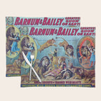 1910 Barnum & Bailey Circus Dancing Lions - M'lle Adgi's Acting Vintage Poster Placemat Gallery Image 1