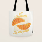 Croissants: Vintage Retro French Brunch Bakery Cafe Art Tote Bag Gallery Image 1
