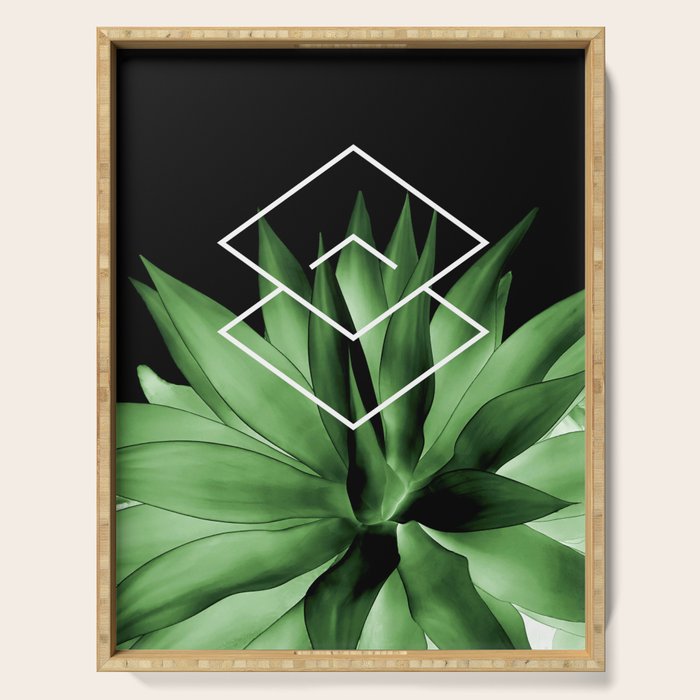 Agave geometrics III Serving Tray Gallery Image 1