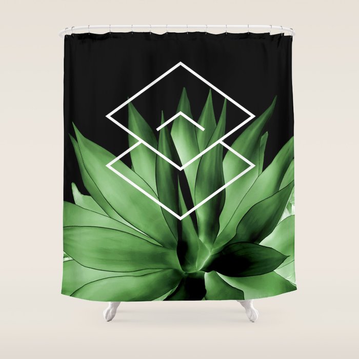 Agave geometrics III Shower Curtain Gallery Image 1