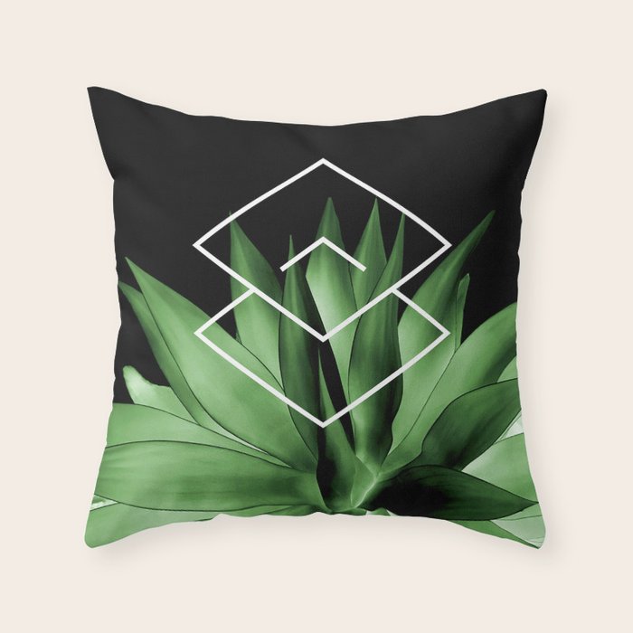 Agave geometrics III Throw Pillow Gallery Image 1