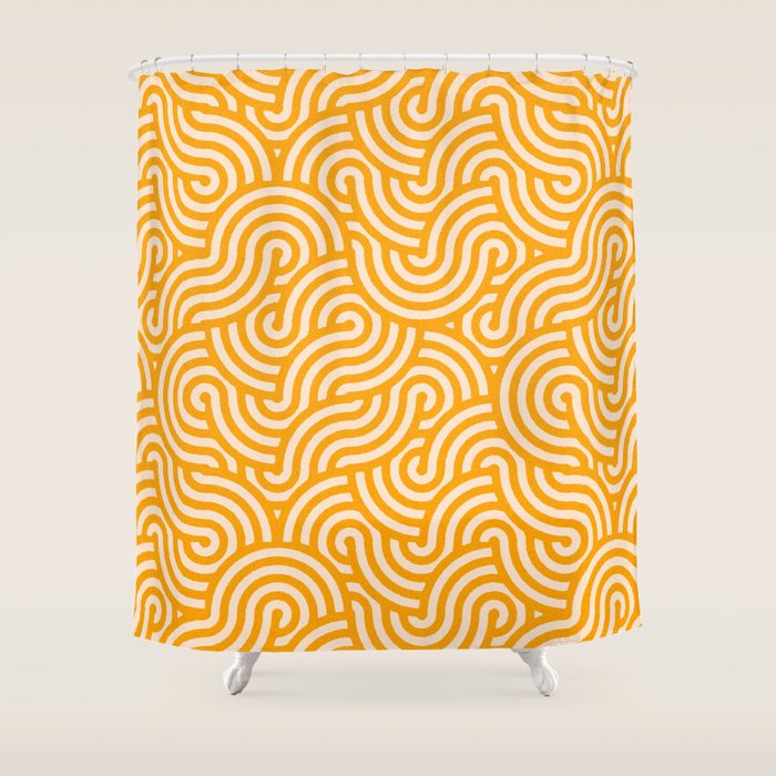 SWIRL Honey and Oat Shower Curtain Gallery Image 1
