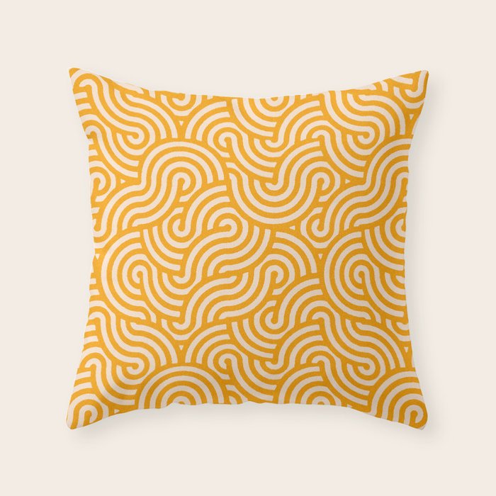 SWIRL Honey and Oat Throw Pillow Gallery Image 1
