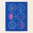 Aircraft Flight Instruments - 6 Pack Blue Poster Gallery Image 4