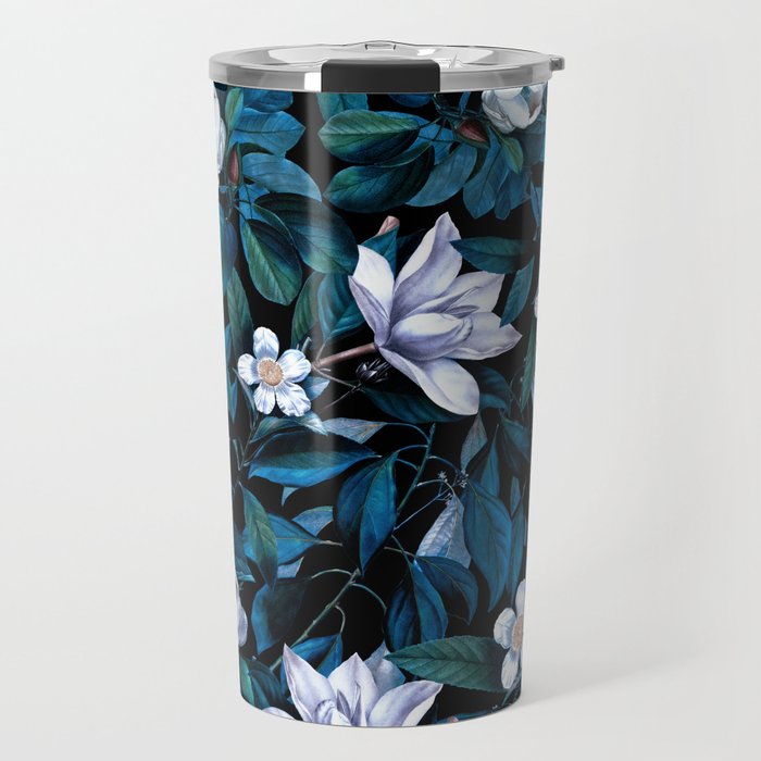 Moon Night Flowers Travel Mug Gallery Image 1