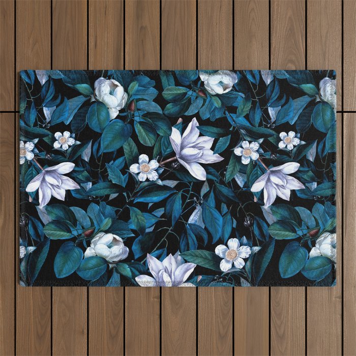Moon Night Flowers Outdoor Rug Gallery Image 1