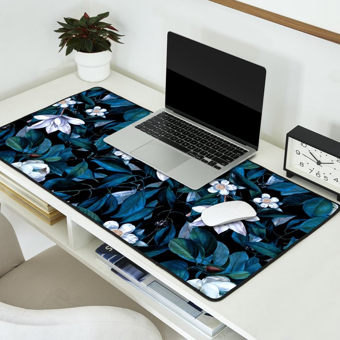 Moon Night Flowers Desk Mat Gallery Image 2