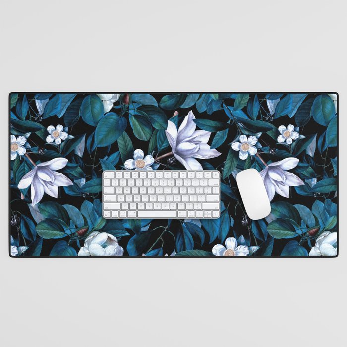 Moon Night Flowers Desk Mat Gallery Image 1