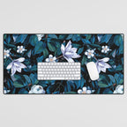 Moon Night Flowers Desk Mat Gallery Image 1