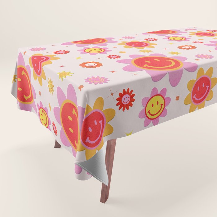Smiling Flower Faces  Tablecloth Gallery Image 1