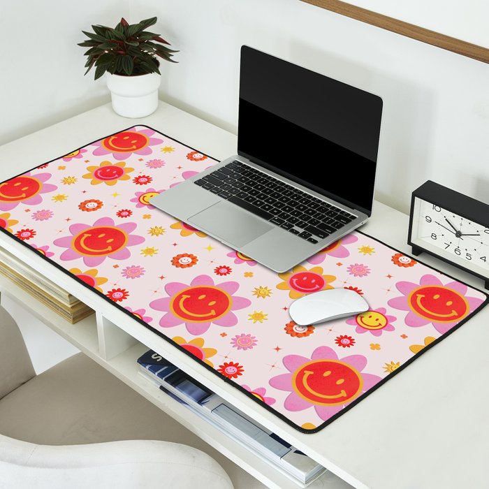 Smiling Flower Faces  Desk Mat Gallery Image 2