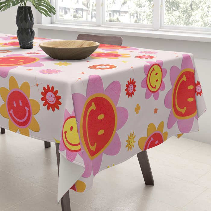 Smiling Flower Faces  Tablecloth Gallery Image 3