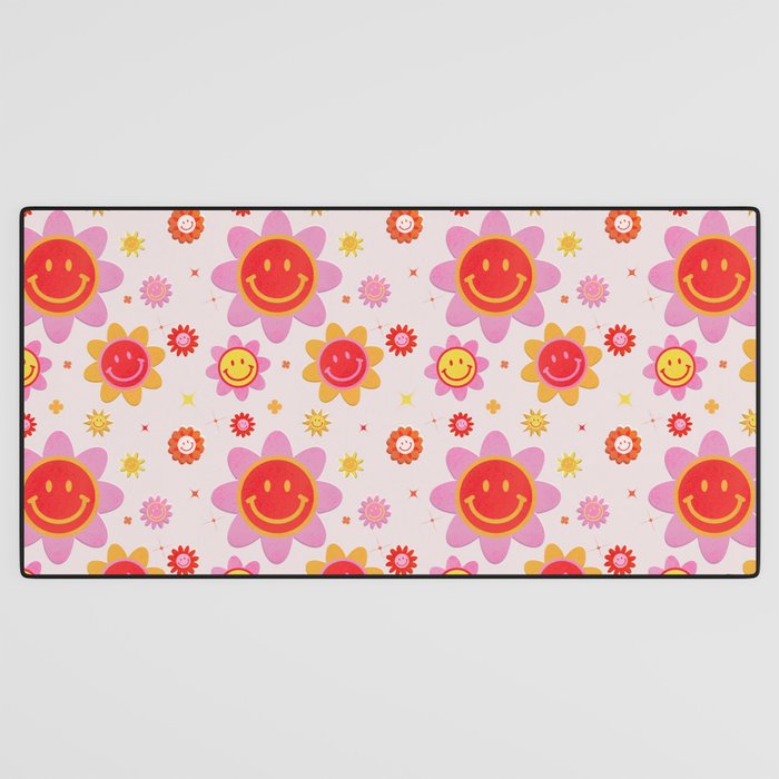 Smiling Flower Faces  Desk Mat Gallery Image 3