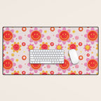 Smiling Flower Faces  Desk Mat Gallery Image 1