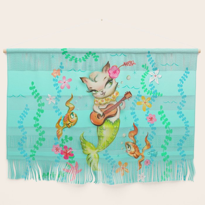 Mermaid Cat with Ukulele Wall Hanging Gallery Image 1
